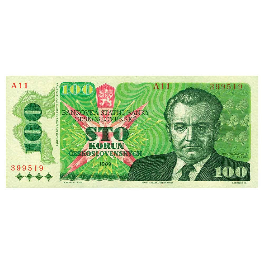 100 Couronnes Tchécoslovaquie 1989