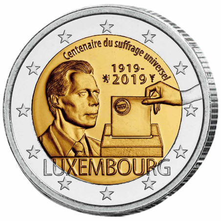 La 2 Euro Luxembourg 2019 - 100 ans du suffrage universel à 4,90 Euro au lieu de 9,80 Euro