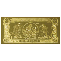 30 Dollars Or Antigua- et-Barbuda 1983 - Aigrette et Hibiscus
