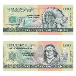 Lot des 2 billets Souvenirs 100 Dollars