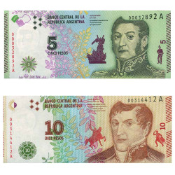 Lot de 2 billets Argentine