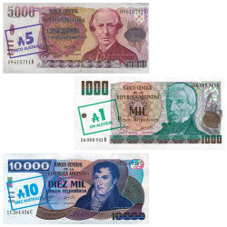 Lot de 3 billets Argentine...