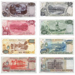 8 billets Argentine 1976-1994