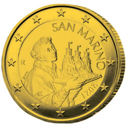 La 2 Euro Saint-Marin dorée à l’Or fin 24 carats à 8 Euro au lieu de 16 Euro
