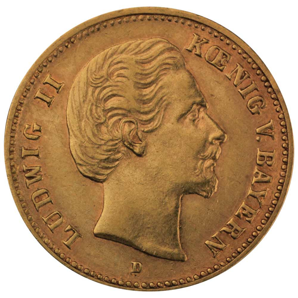 5 Marks Or 1877 - Ludwig II - Royaume de Bavière