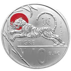 10 Euro Saint-Marin 2022 colorisée - Tigre
