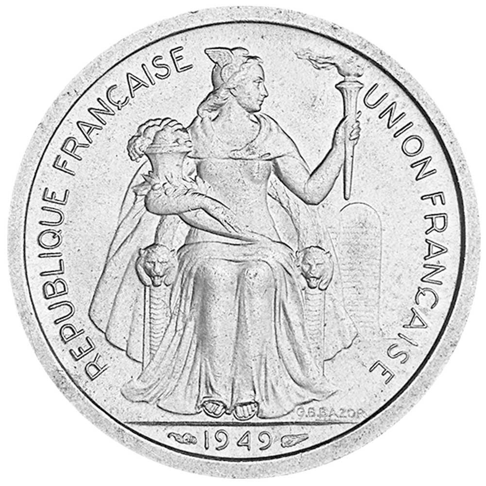 2 Francs Aluminium Nouvelle-Calédonie 1949