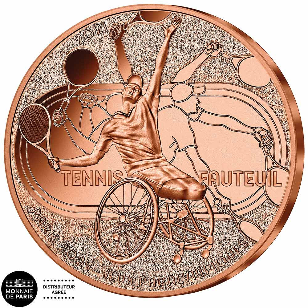 1/4 Euro Cupronickel France 2021 - Paris 2024 - Tennis Fauteuil
