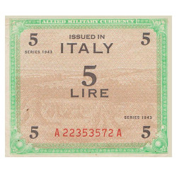 5 Lires Italie 1943 -...