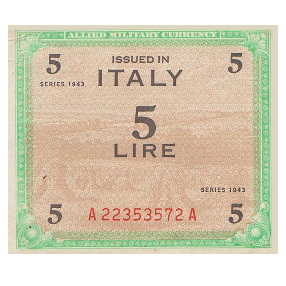 5 Lires Italie 1943 - Monnaie d’occupation