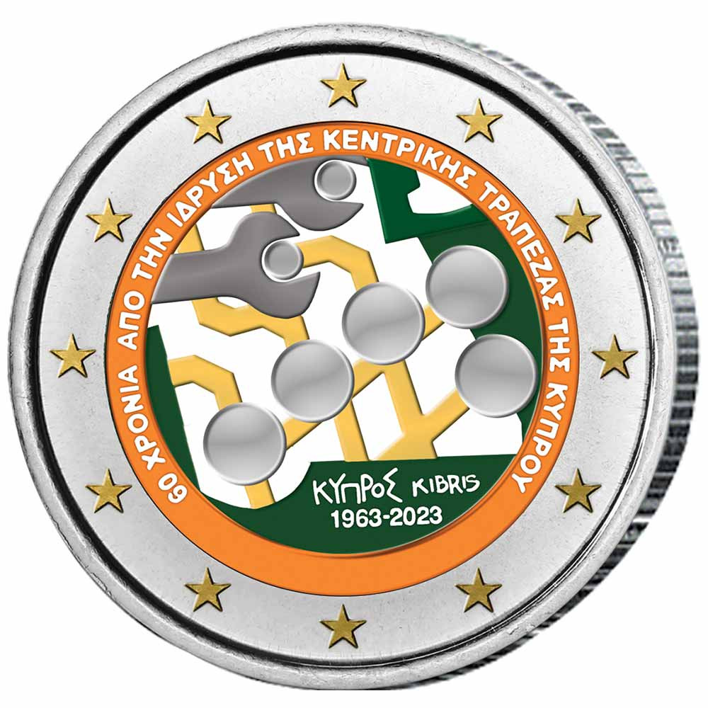 2 Euro Chypre 2023 - Création de la Banque centrale