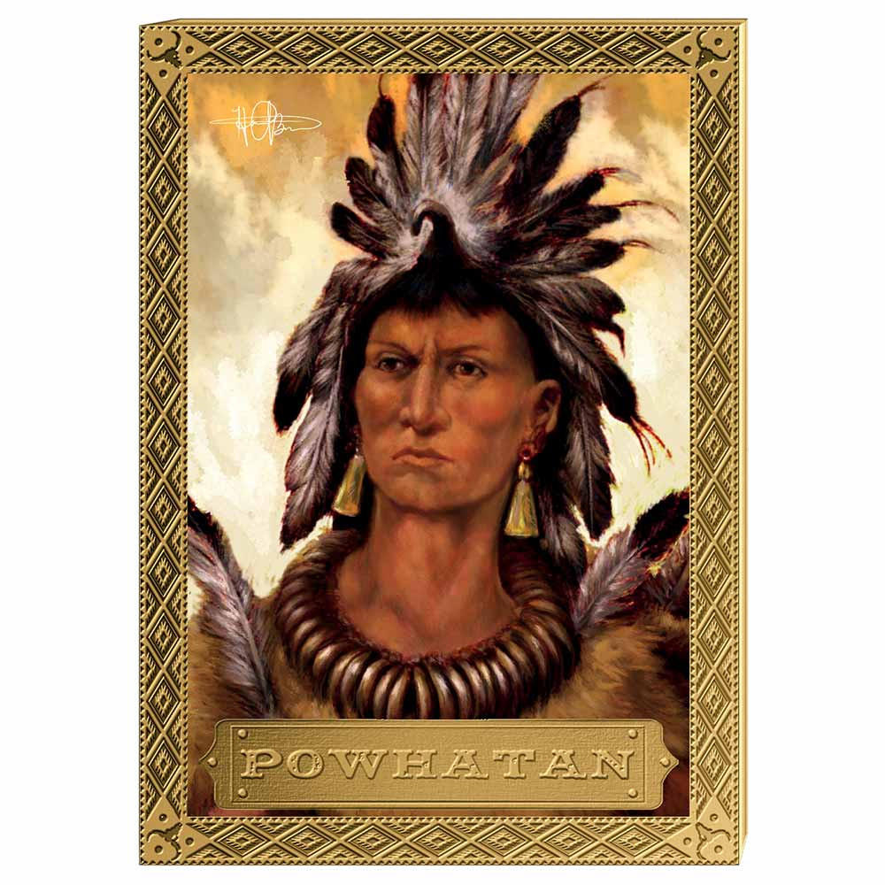 2 Dollars Or colorisées - Chef Powhatan