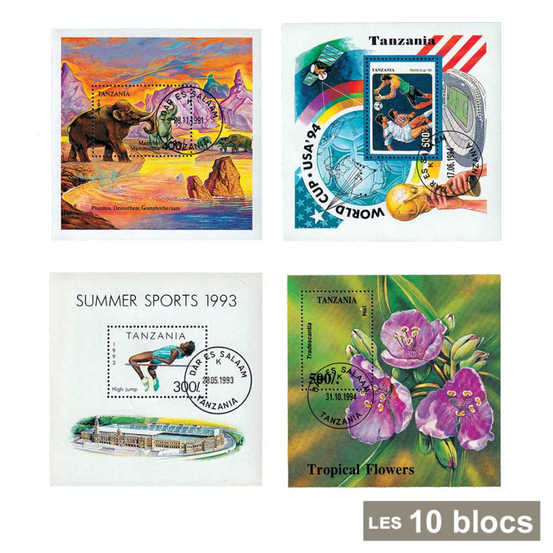 Lions 10 blocs-feuillets de timbres thématiques Lions 10 blocs-feuillets de timbres thématiques