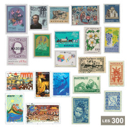 Lot de 300 timbres îles de l'UE