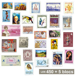 Lot des 450 timbres + 5...