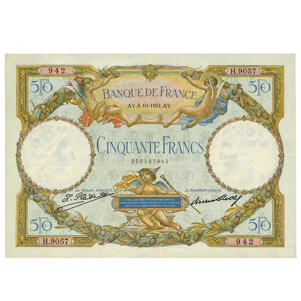 50 Francs Luc Olivier Merson sans signature
