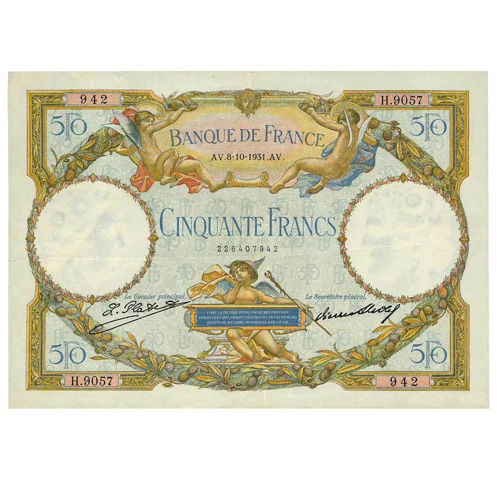 50 Francs Luc Olivier Merson Sans signature