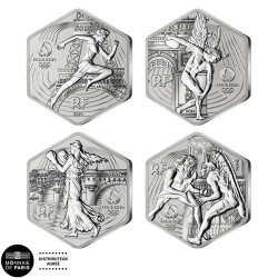 Coffret 4 x 10 Euro Argent France BE 2024 -  Paris 2024