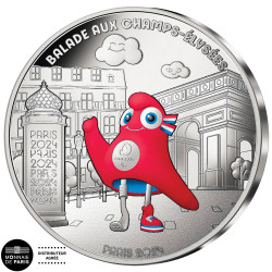 50 Euro Argent France 2024 colorisée - Balade aux Champs-Élysées