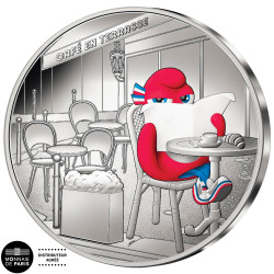 50 Euro Argent France 2024 colorisée - Café en terrasse