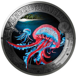3 Euro Autriche BU 2024 luminescente colorisée - Méduse