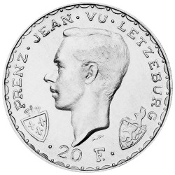 20 Francs Argent Luxembourg...