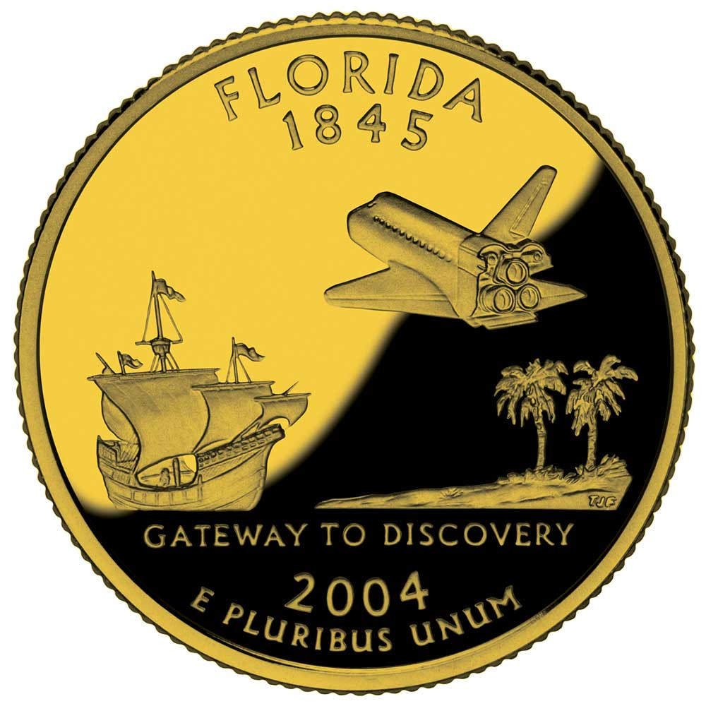 1/4 Dollar USA doré 2004 - Floride