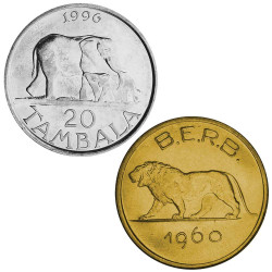 Lot 2 monnaies lion + éléphant