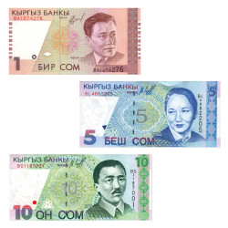 Lot 3 billets Kirghizistan