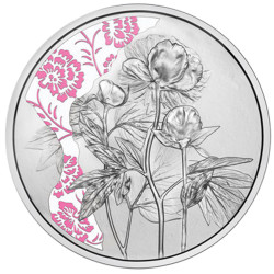 10 Euro Argent Autriche BE 2024 colorisée - Pivoine
