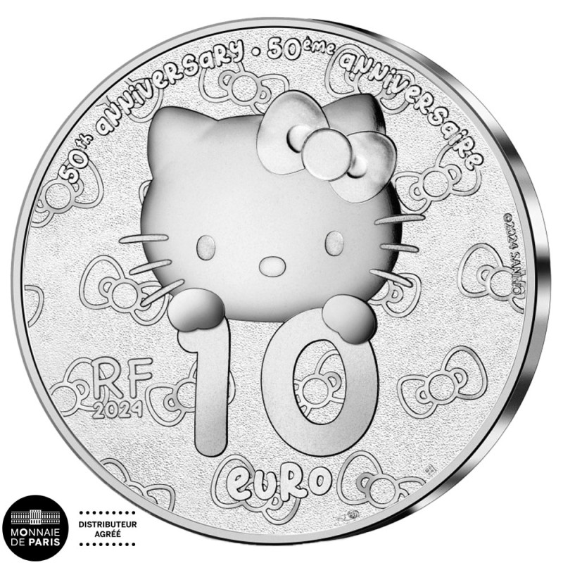 10 Euro Argent France BE 2024 - Japon colorisée - Hello Kitty