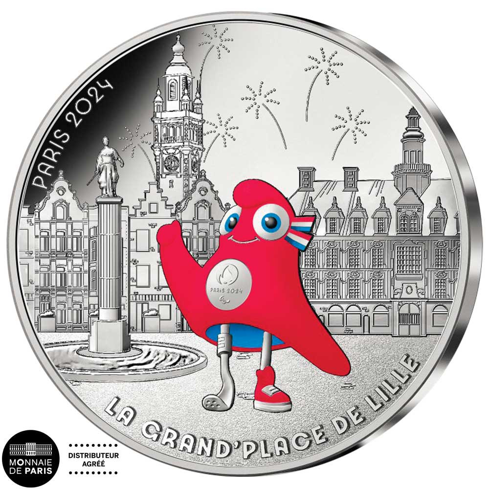 10 Euro Argent France 2024 colorisée - La Grand’Place de Lille