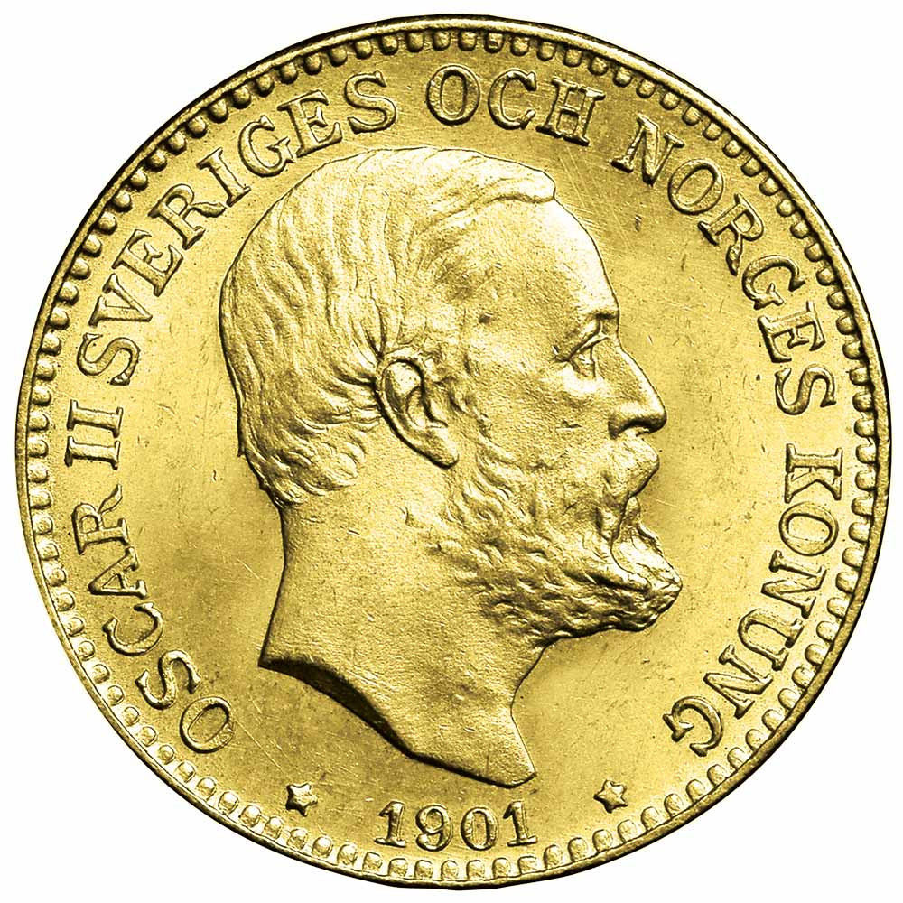 10 Couronnes Or Suède 1901 - Oscar II