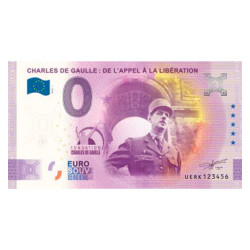 Billet Souvenir 0 Euro - Charles de Gaulle - De l’Appel à la Libération