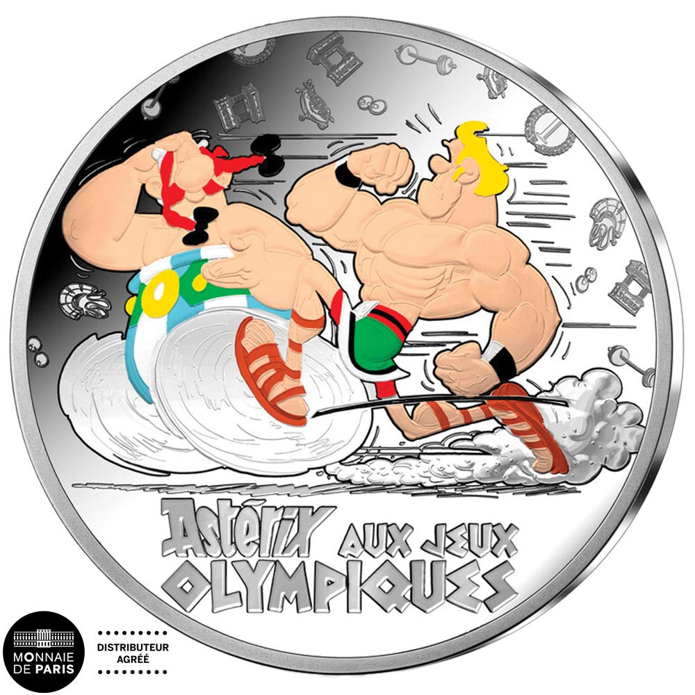 50 Euro Argent France BE 2024 colorisée - Course - Astérix