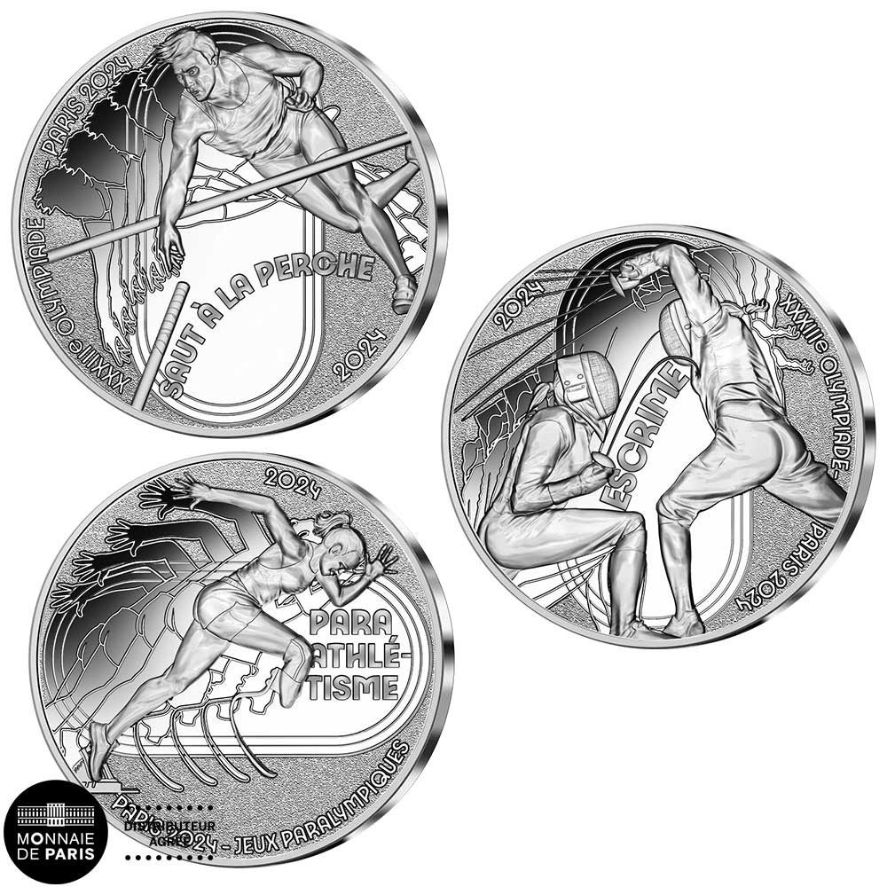 Lot 3 x 10 Euro Argent France BE 2024 - Sport