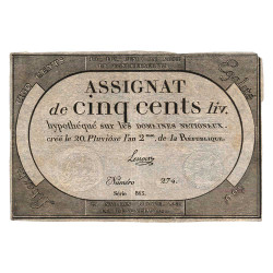 Assignat 500 livres 1794