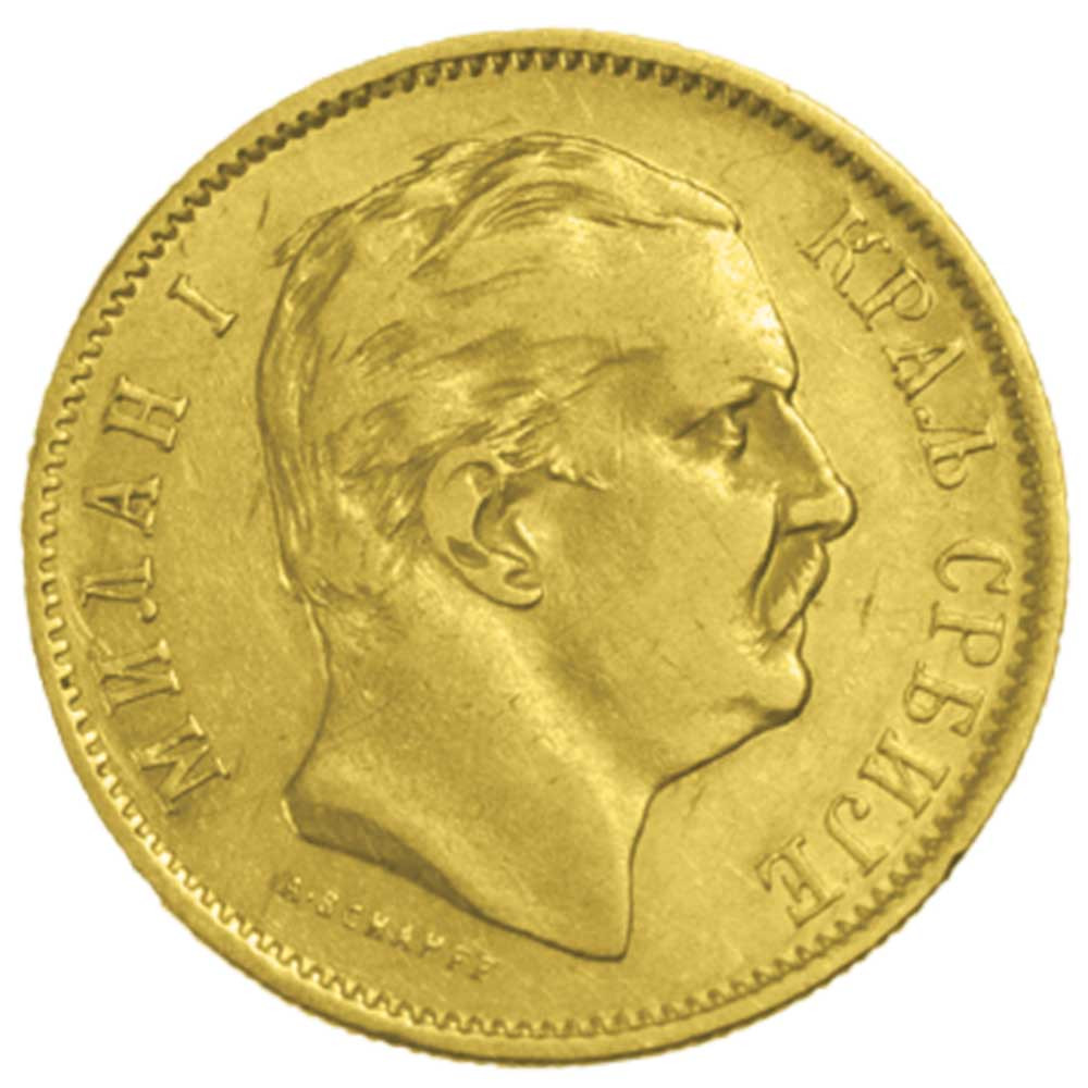 10 Dinars Or Serbie 1882-1889 - Milan Ier