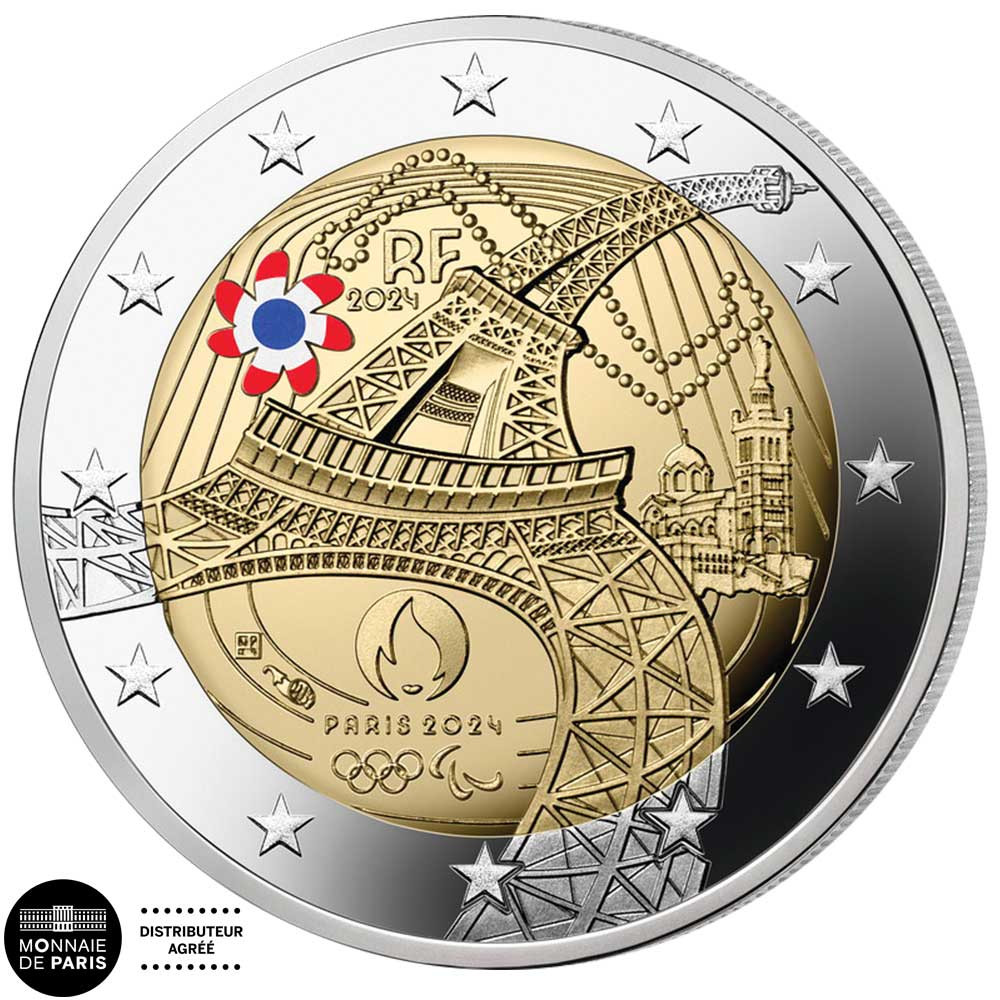 2 Euro France BE 2024 colorisée - Paris 2024