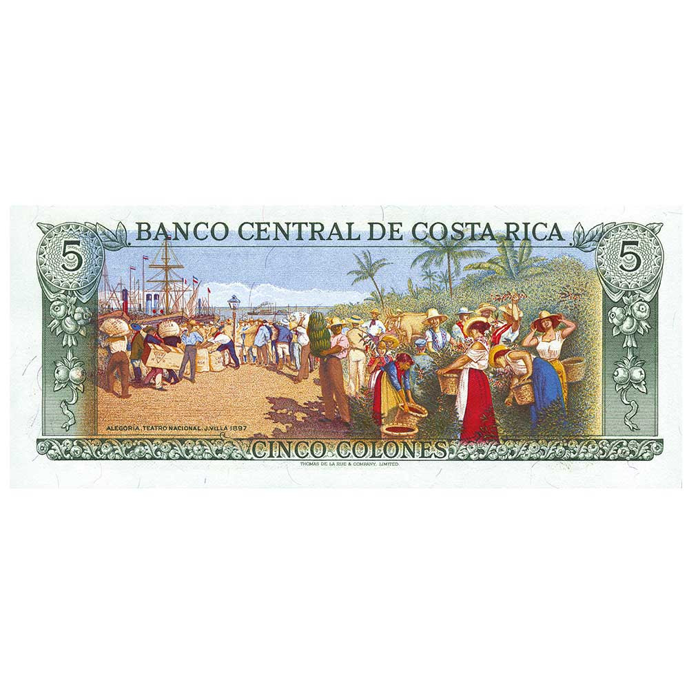 Costa Rice Colones 5 Colón Costa Rica - Rafael Yglesias Castro - Trésor du Patrimoine