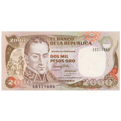 2 000 Pesos Colombie 1990 - Simon Bolivar (1783-1830)