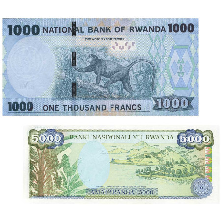 Lot de 2 billets Rwanda (2)