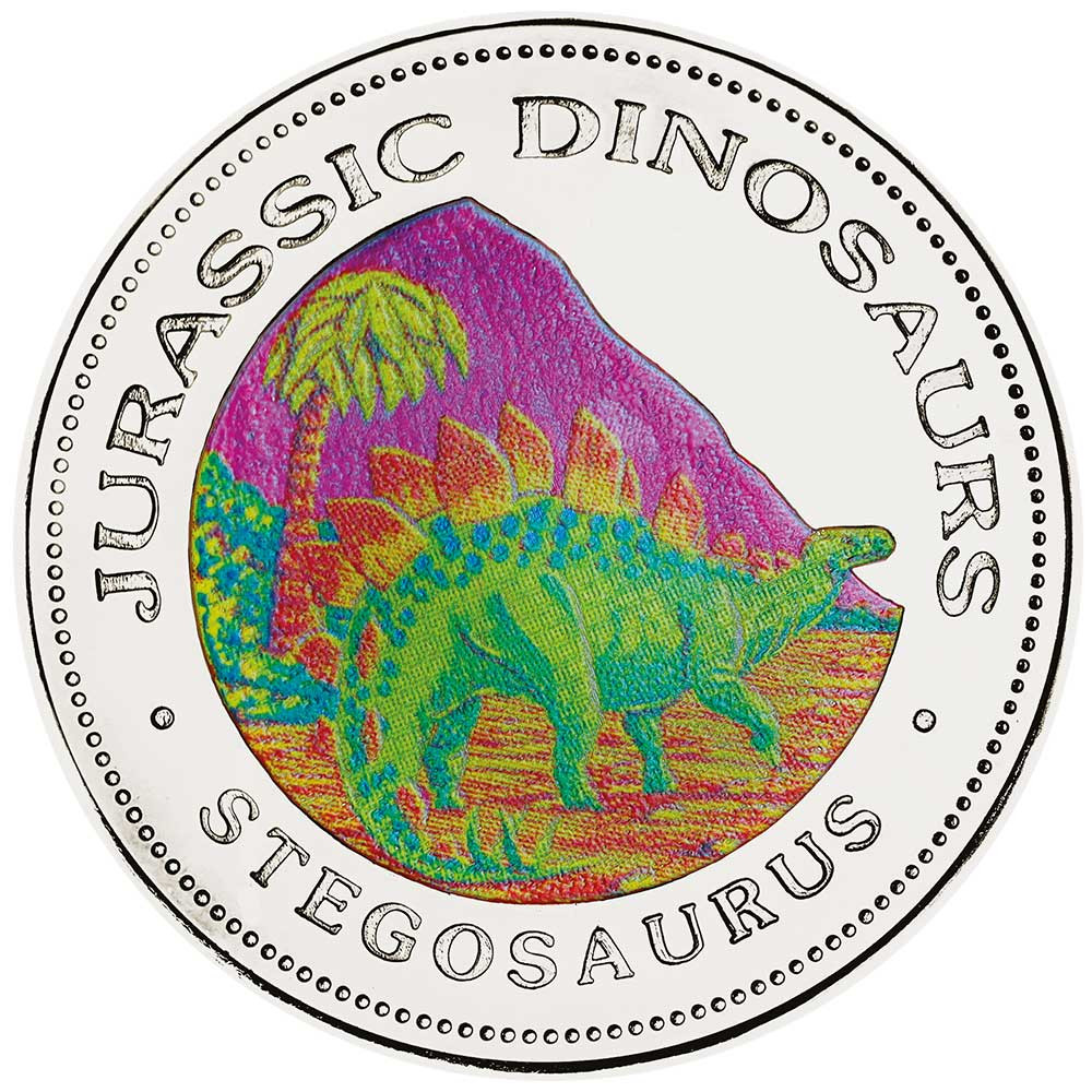 1 000 Francs Guinée équatoriale colorisée - Stegosaurus