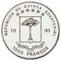 1 000 Francs Guinée équatoriale colorisée - Stegosaurus (2)
