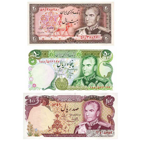 Lot de 3 billets Iran (3)