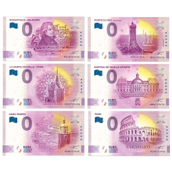 Lot des 11 Billets Souvenir 0 Euro + Billet Tour Eiffel offert