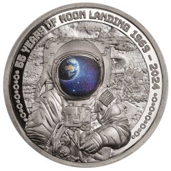 5 Dollars Argent BE 2024 colorisée - 55 ans d’alunissage