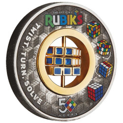 2 Dollars Argent Tuvalu 2024 colorisée - Rubik’s® Cube