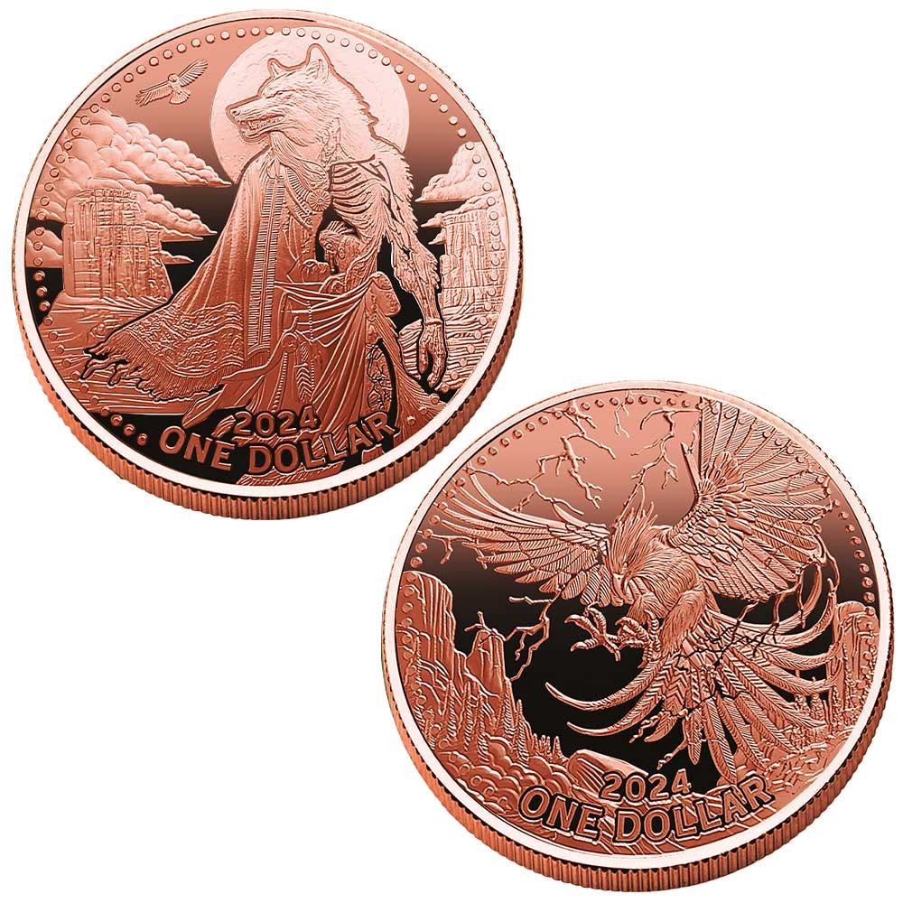 Lot 2 x 1 Dollar Cuivre BU 2024 - Mesa Grande