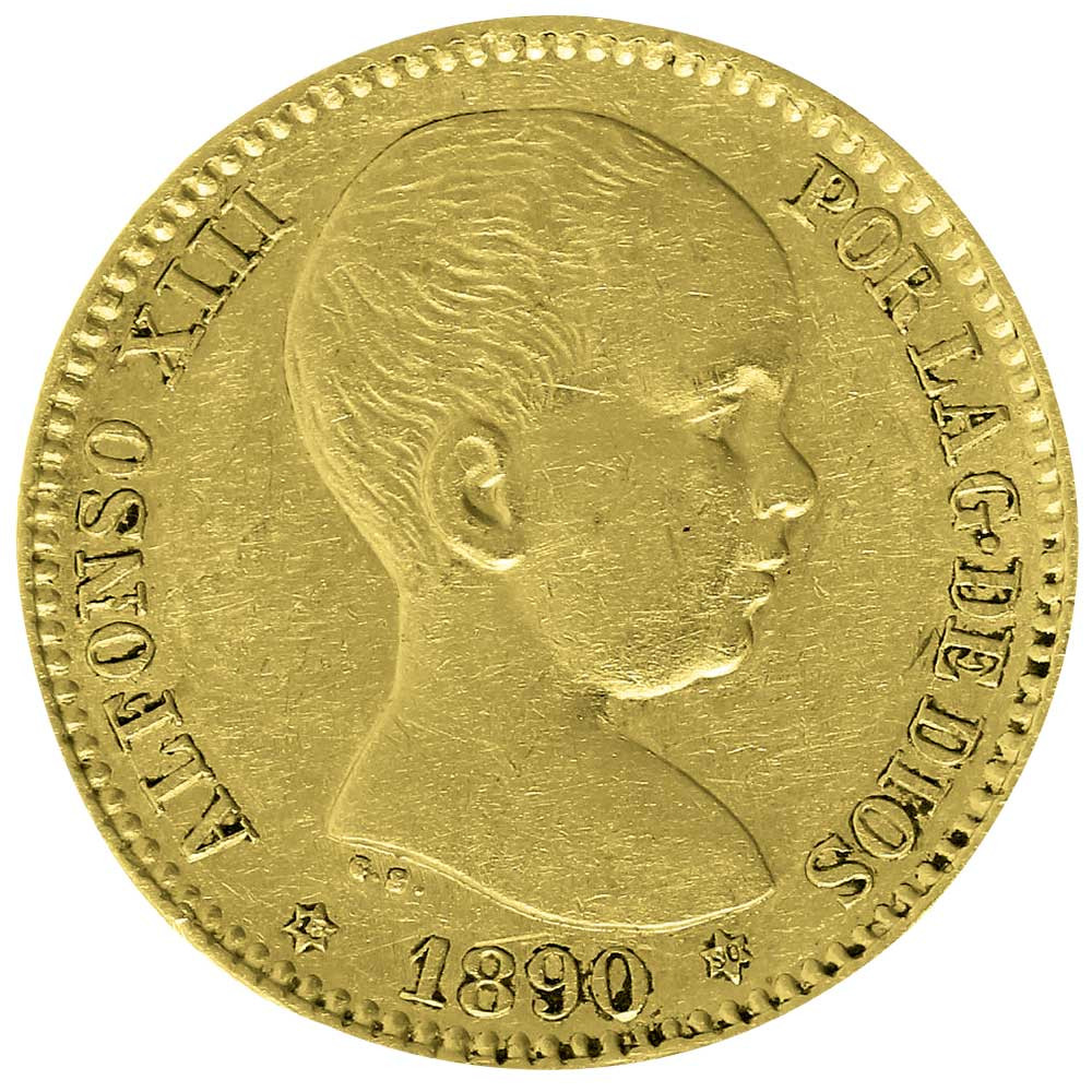 20 Pesetas Or Espagne - Alfonso XIII - Bébé